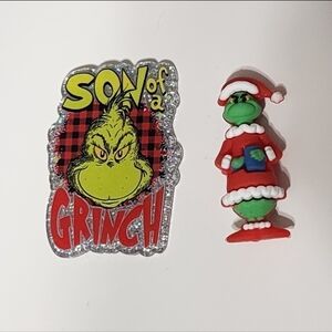 Acrylic Son of A Gri Christmas Monster Flatback Glitterback Focal Bead Crafts
